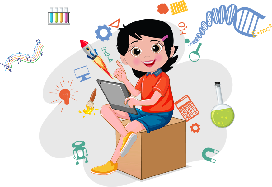 Prisha with curiosity box